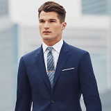 Male model in TM Lewin suit, shirt and tie