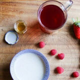 Selection of Twinings flavoured tea and fruits